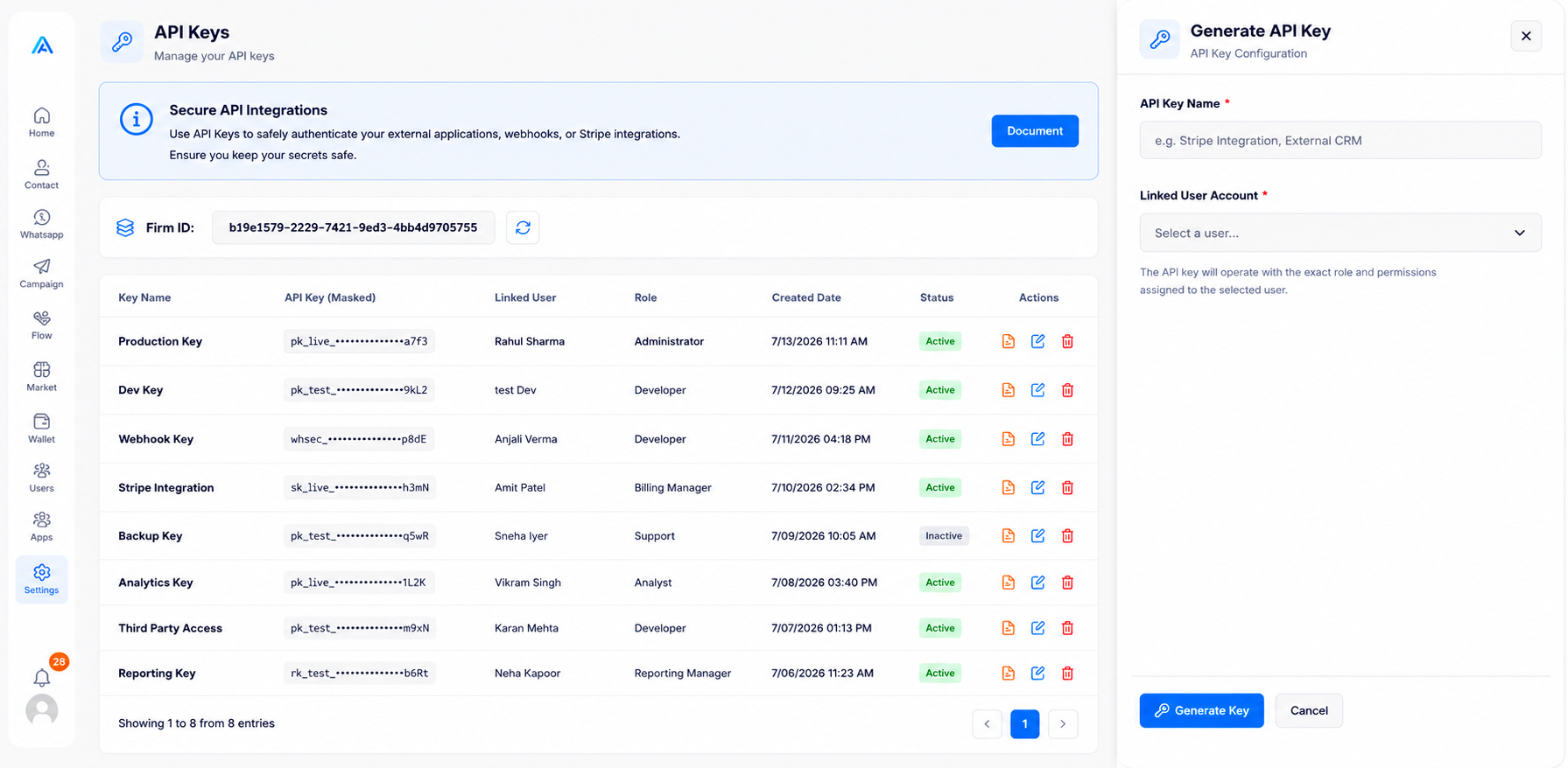 Generate API Key Screenshot